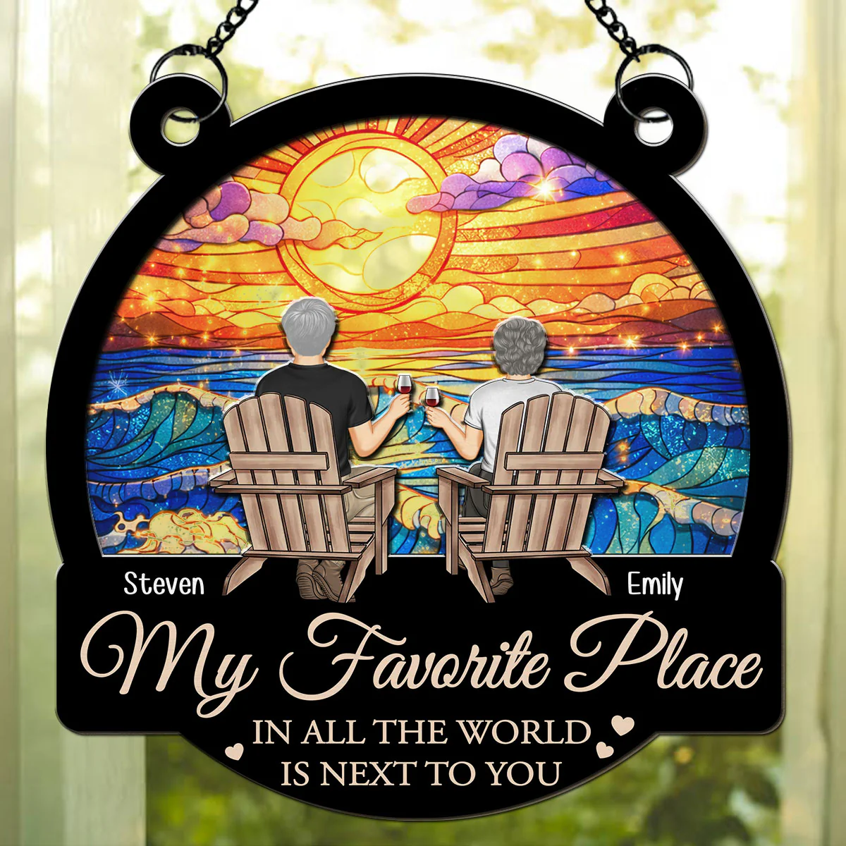  My Fav Place In The World - Personalized Custom Suncatcher - Image 2
