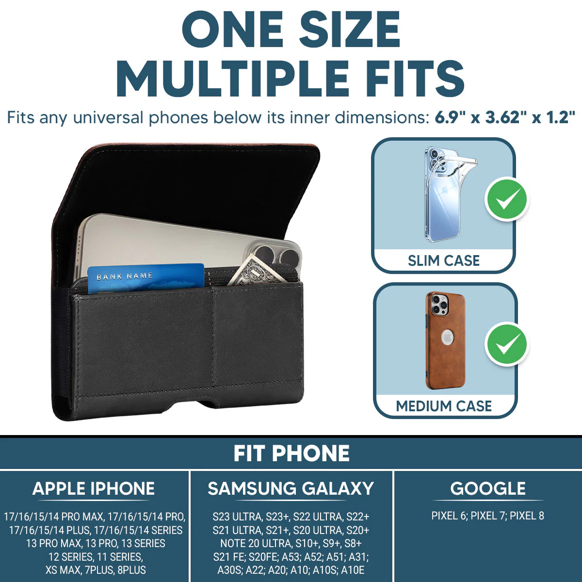 Best Dad - Personalized Custom Leather Phone And Card Holster - Image 4