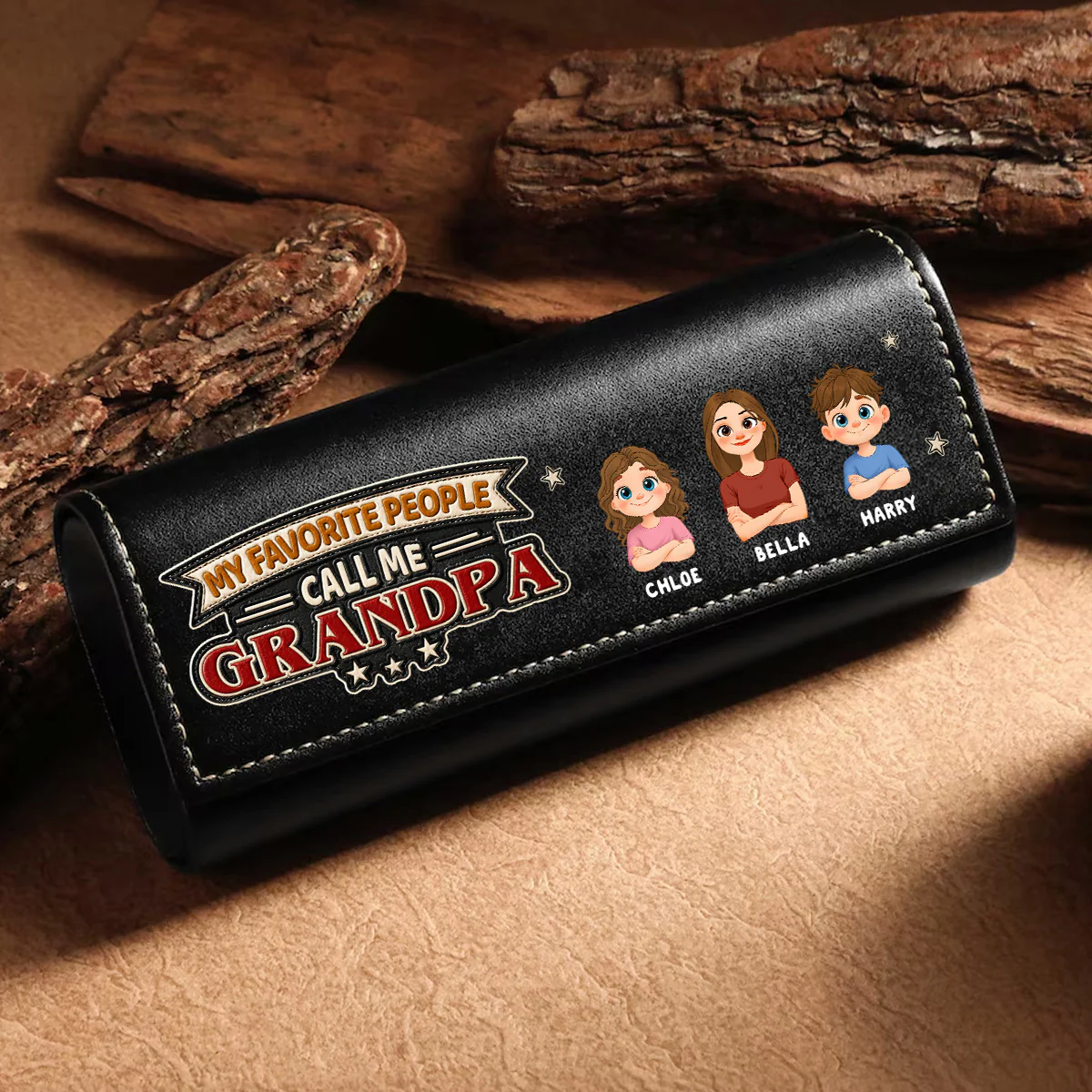 My Favorite People Call Me - Personalized Custom Leather Eyeglass Case - Image 2