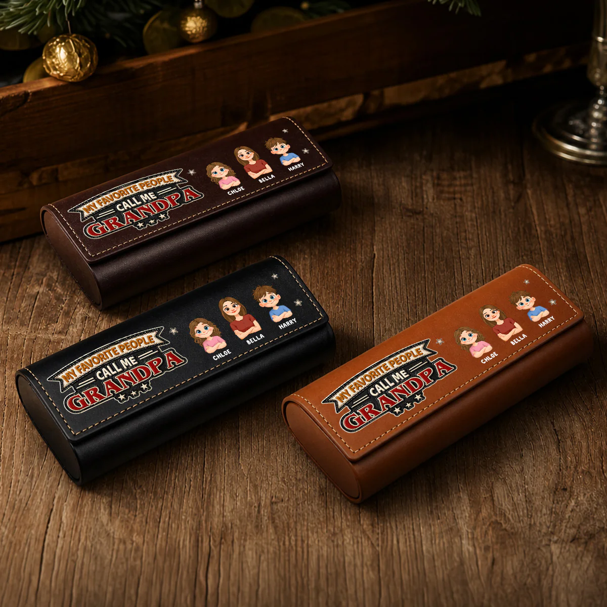 My Favorite People Call Me - Personalized Custom Leather Eyeglass Case - Image 4