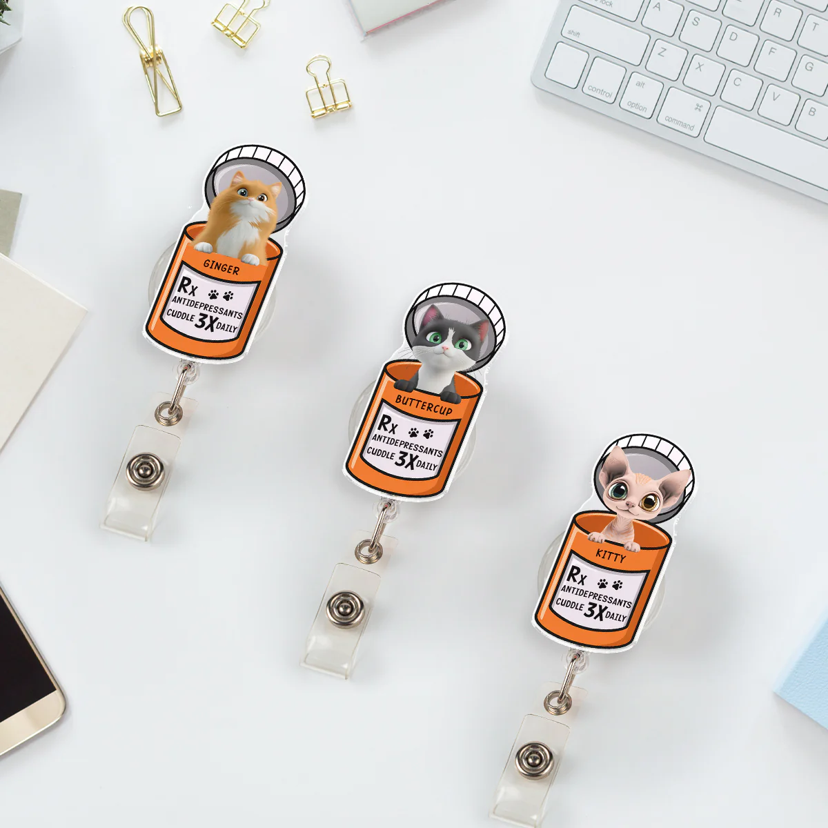 My Favorite Tiny Therapists Ever - Personalized Custom Acrylic Badge Reel - Image 4