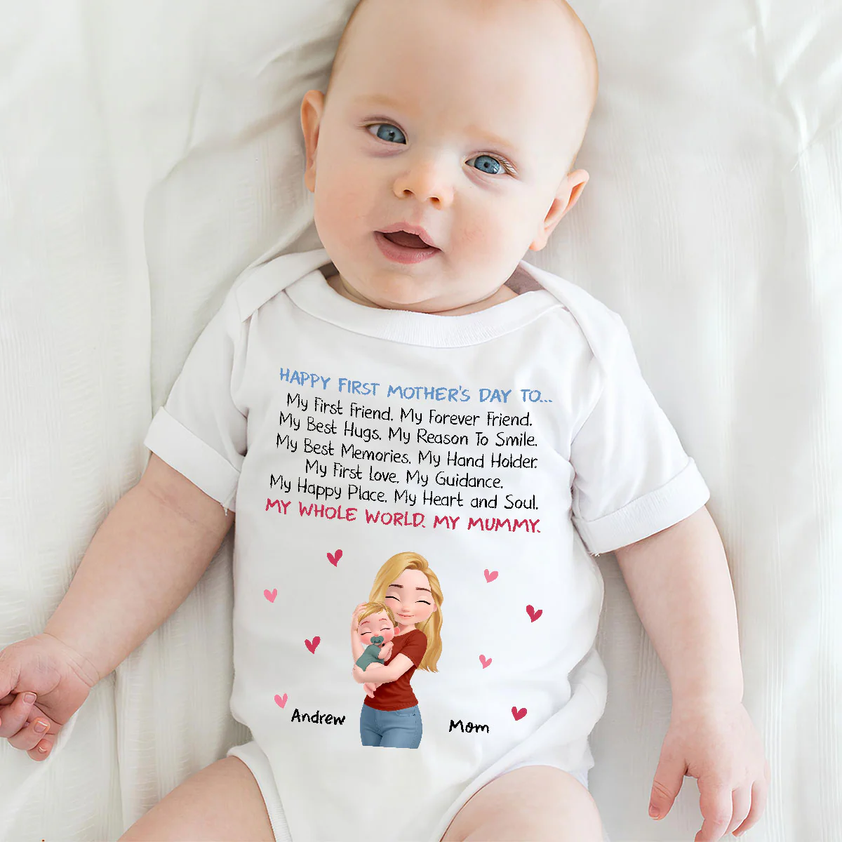 My First Friend My Whole World - Personalized Custom Baby Onesie - Image 3