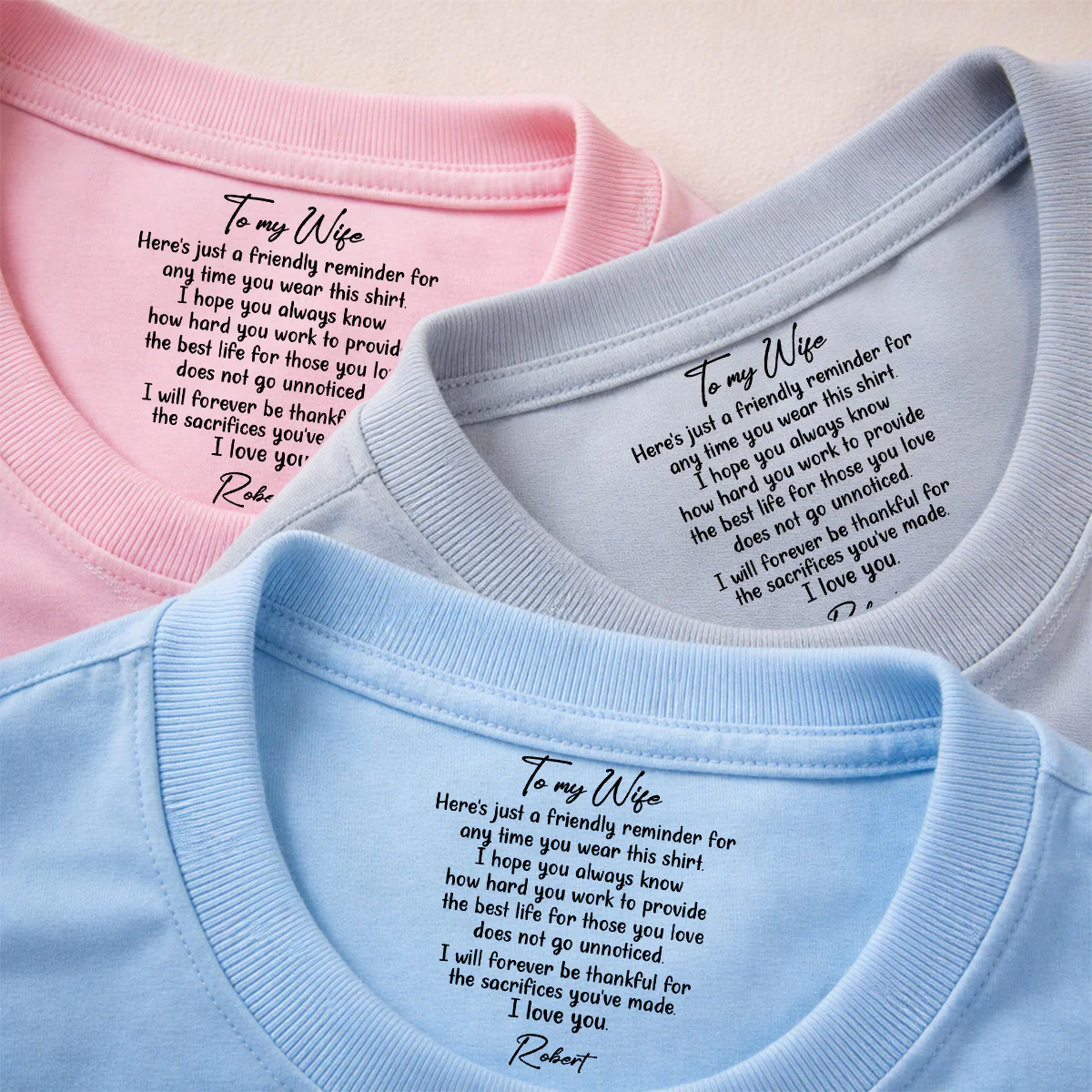 My Forever Love - Personalized Custom Inside Neck Print T-Shirt - Image 4