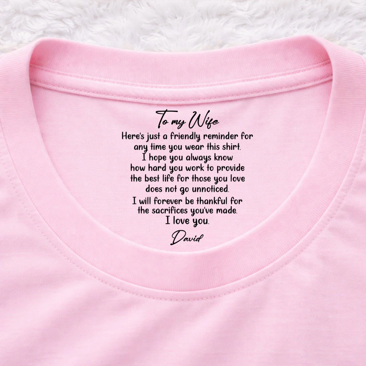 My Forever Love - Personalized Custom Inside Neck Print T-Shirt - Image 9