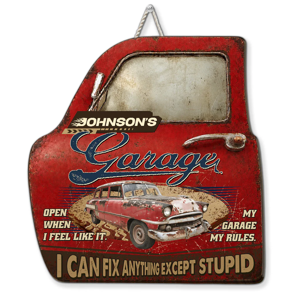 My Garage My Rules - Personalized Custom 3D Effect Wood Sign