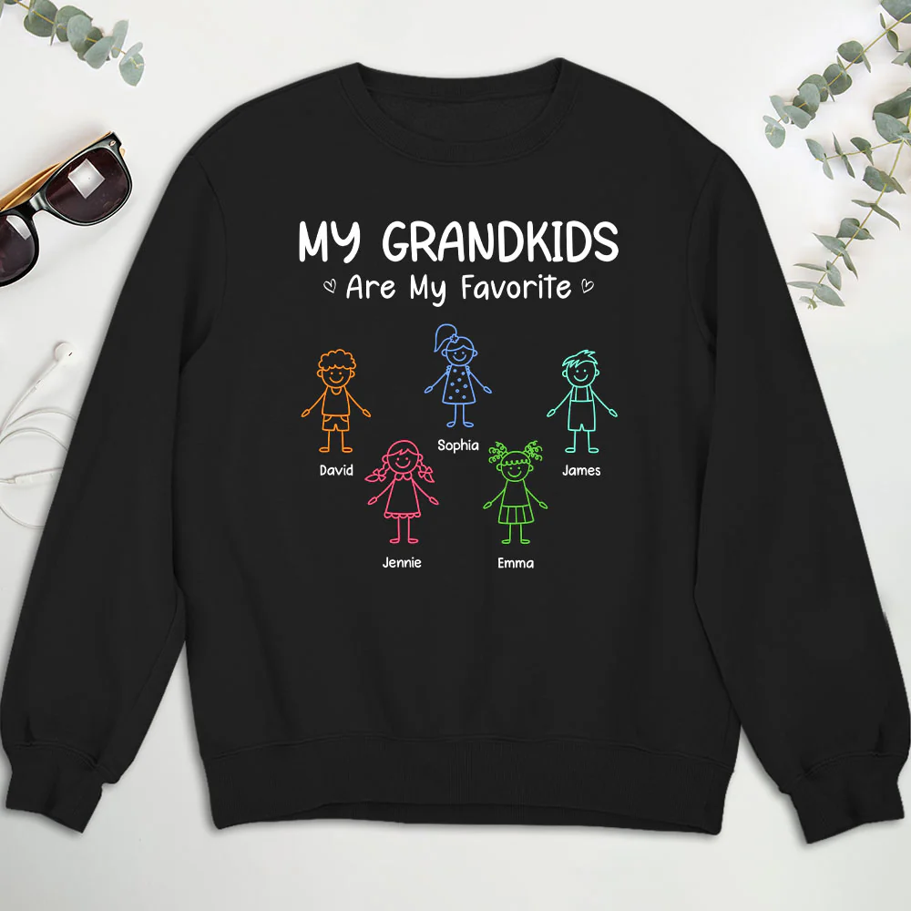 My Grandkids Are My Favorite - Personalized Custom Shirt - Image 5