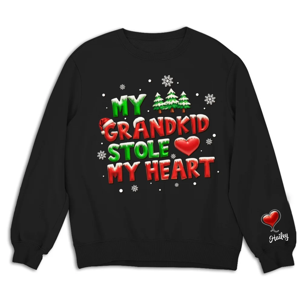 My Grandkids Stole My Heart - Personalized Custom Sweatshirt - Image 7