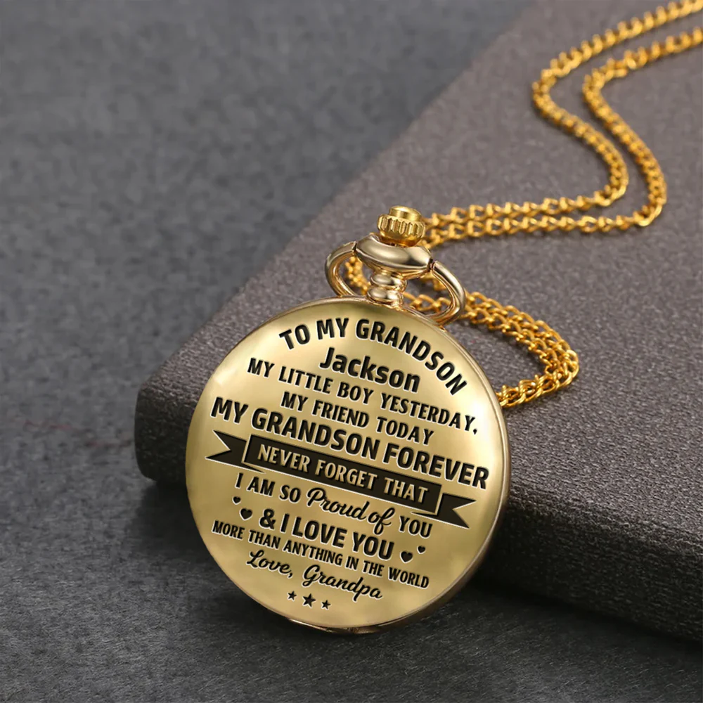 My Grandson Forever Version 2 - Personalized Custom Pocket Watch - Image 4