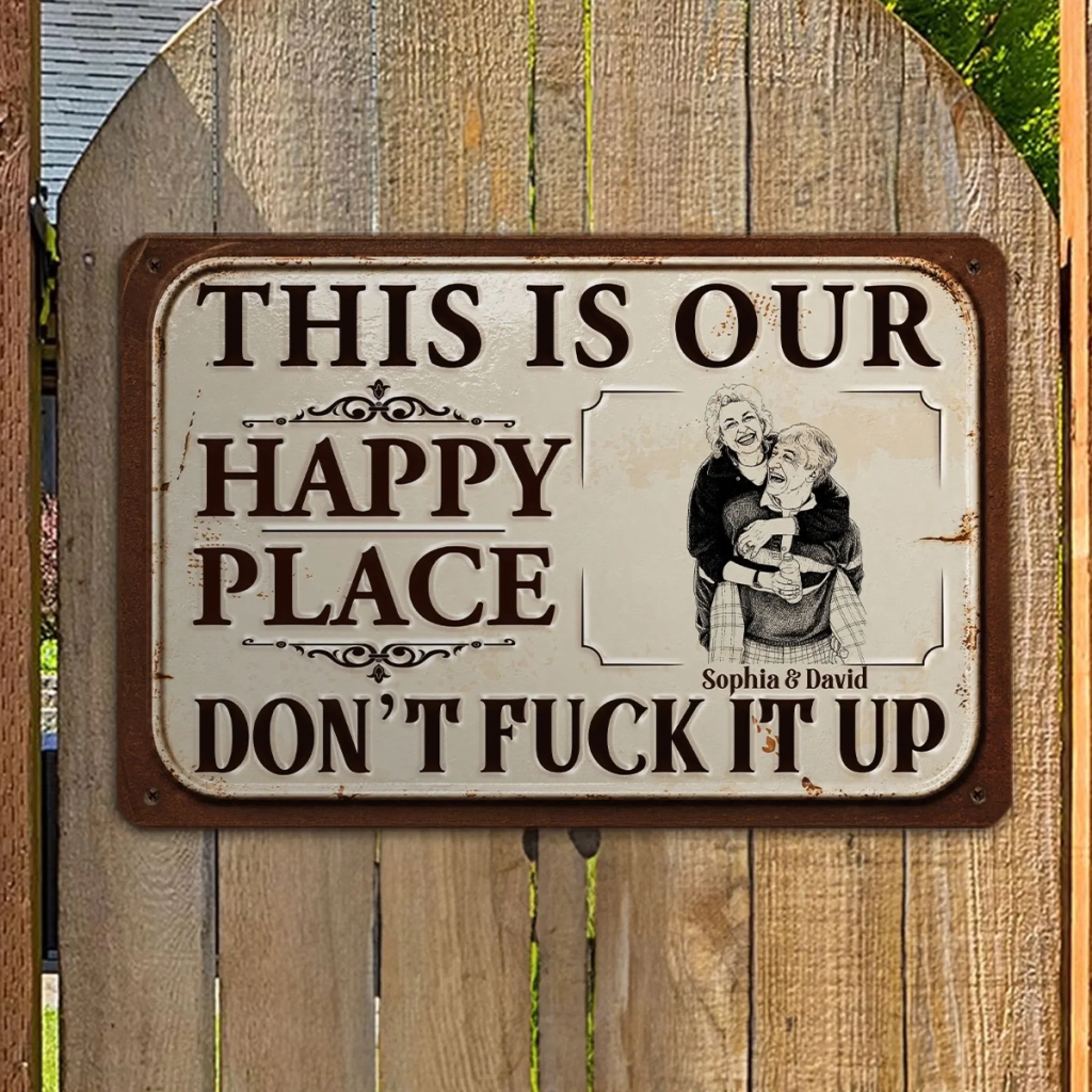 My Happy Place - Personalized Custom Metal Sign - Image 2