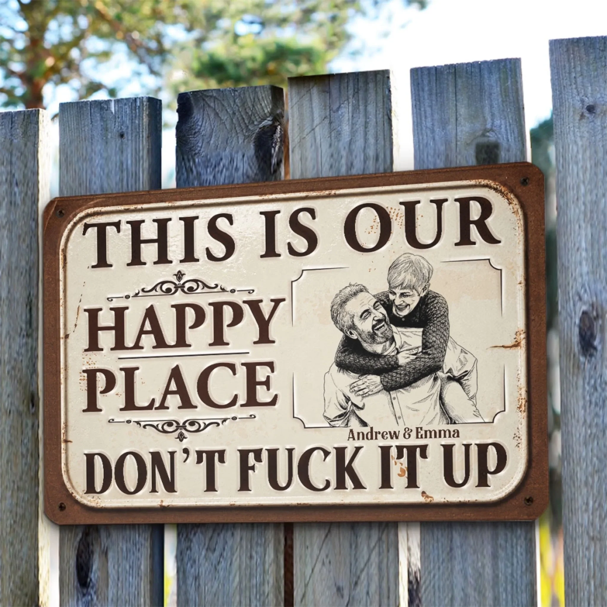 My Happy Place - Personalized Custom Metal Sign - Image 3