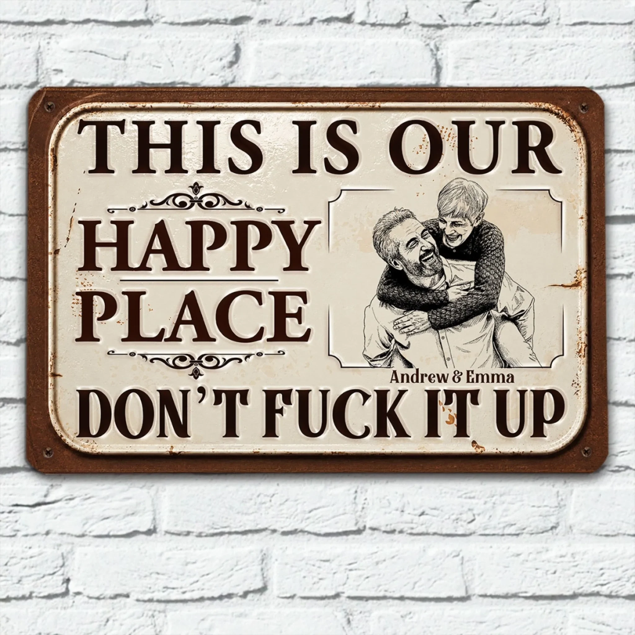 My Happy Place - Personalized Custom Metal Sign - Image 4