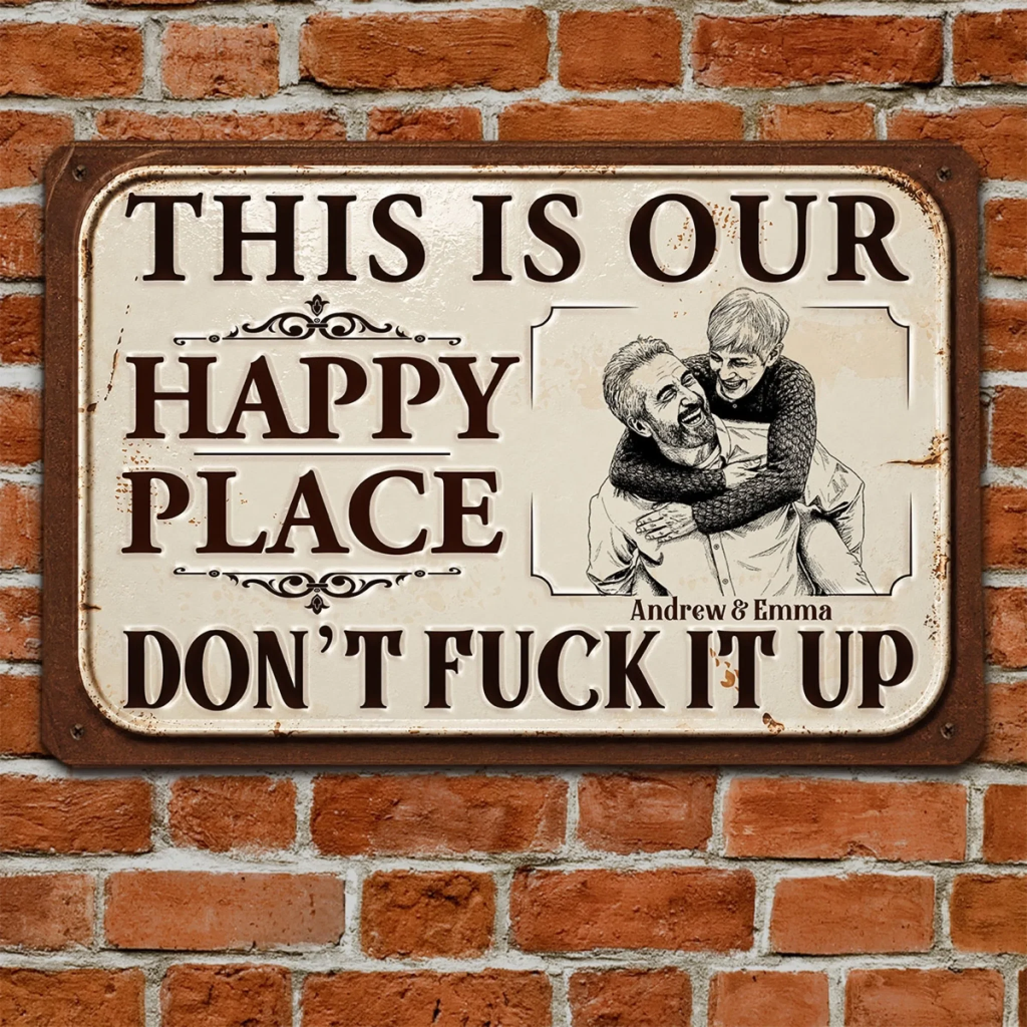 My Happy Place - Personalized Custom Metal Sign - Image 5
