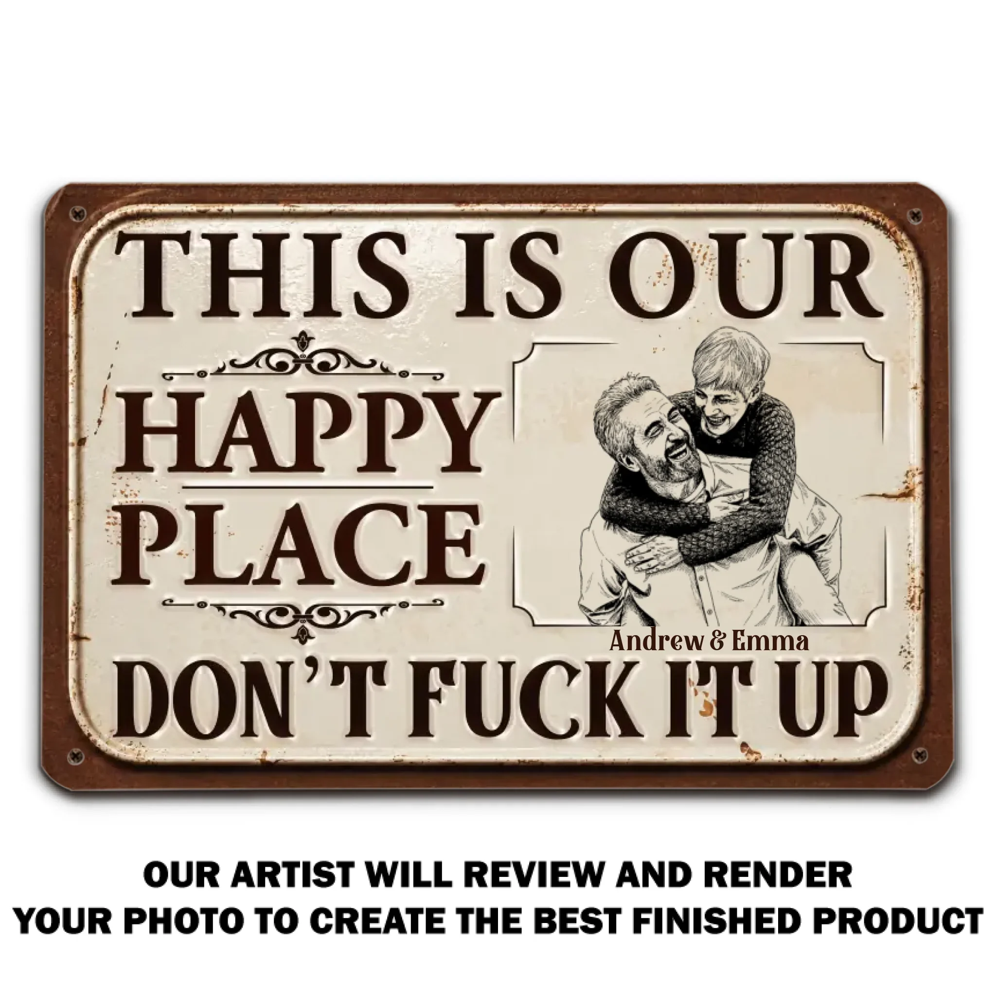 My Happy Place - Personalized Custom Metal Sign - Image 8