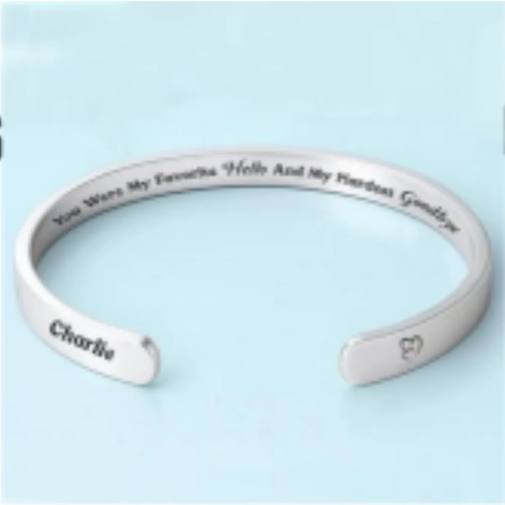 My Hardest Goodbye - Personalized Custom Bracelet Cuff - Image 7