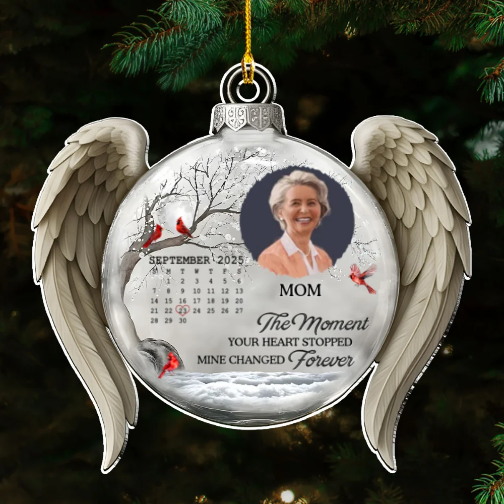 My Heart Changed Forever Angle Wings - Personalized Custom Acrylic Ornament - Image 7