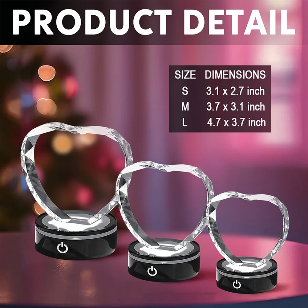 My Heart Changed Forever - Personalized Custom Crystal Led Light - Image 7