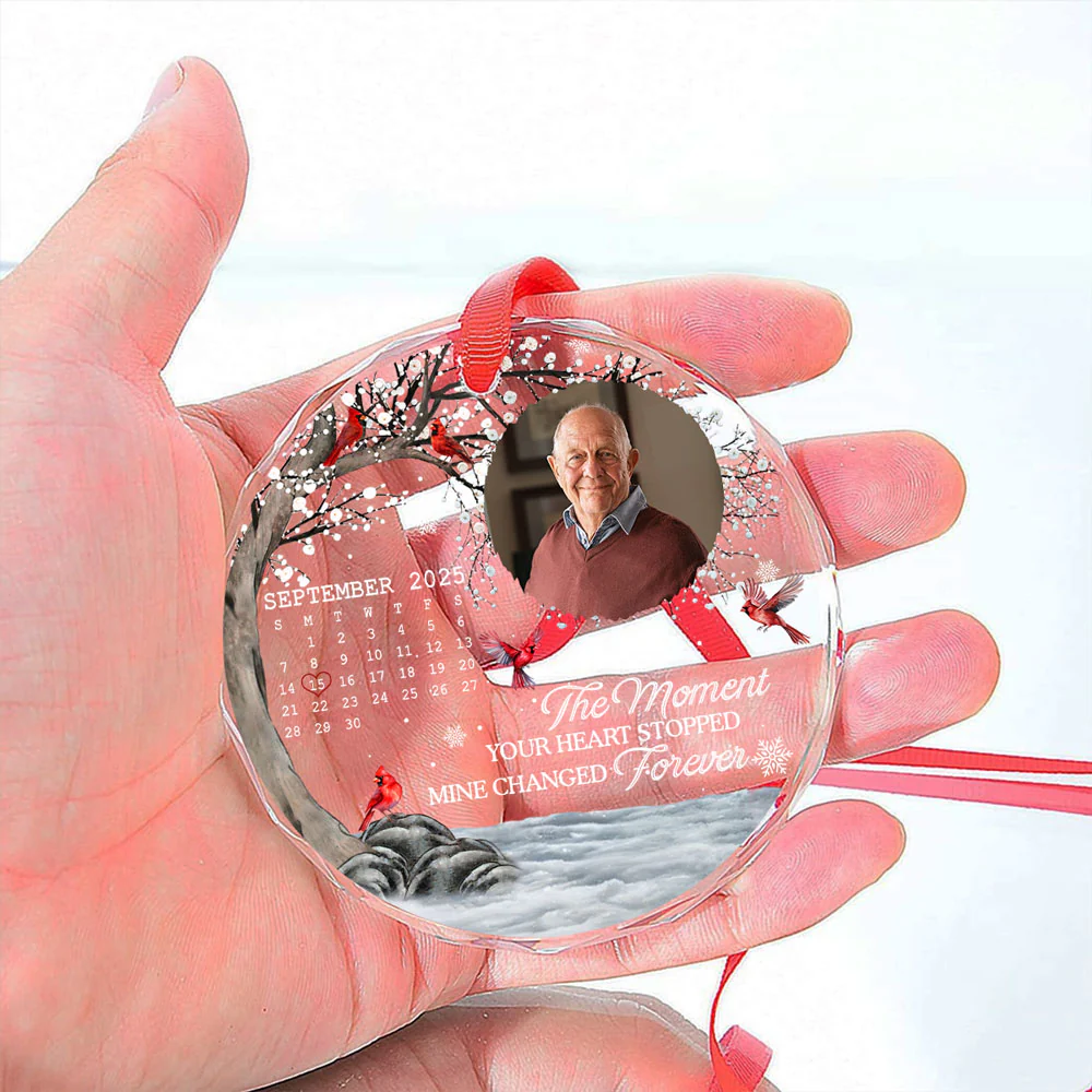 My Heart Changed Forever - Personalized Custom Glass Ornament - Image 4