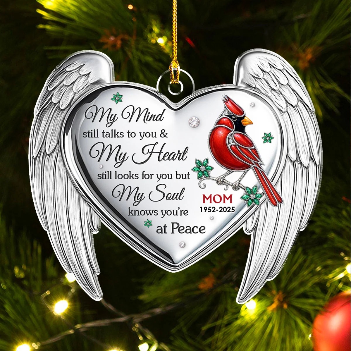 My Heart Misses You - Personalized Custom Acrylic Ornament - Image 4