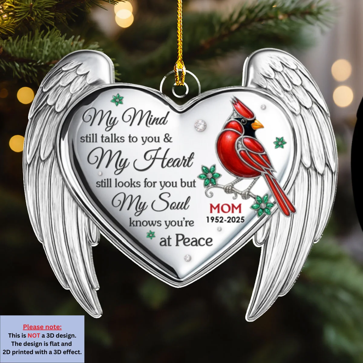 My Heart Misses You - Personalized Custom Acrylic Ornament - Image 6