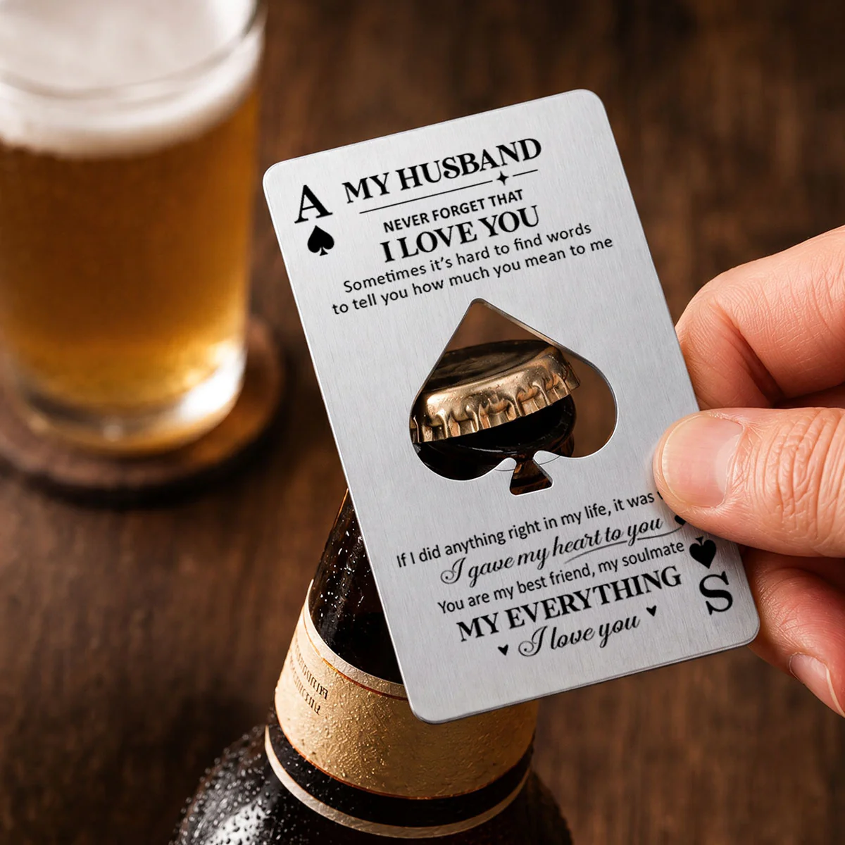 My Husband - Personalized Custom Ace Of Spades Bottle Opener