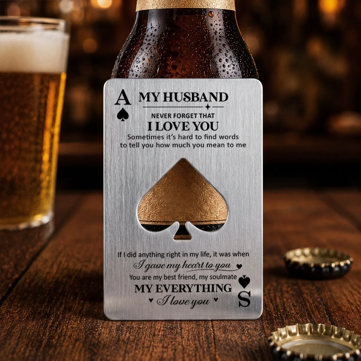 My Husband - Personalized Custom Ace Of Spades Bottle Opener - Image 3