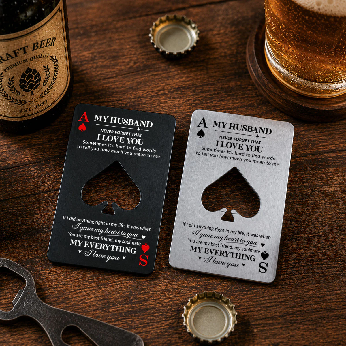 My Husband - Personalized Custom Ace Of Spades Bottle Opener - Image 4
