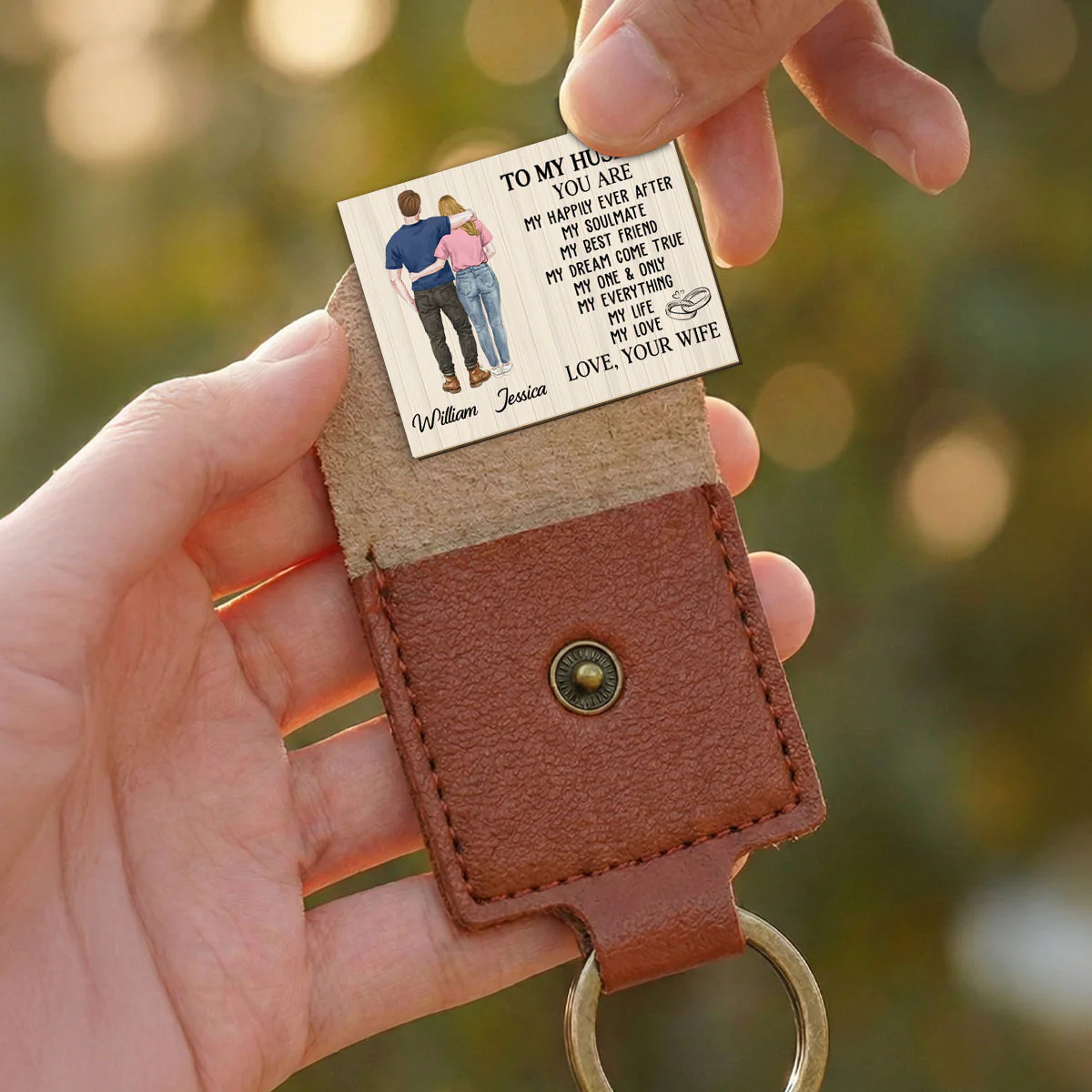 My Life My Love - Personalized Custom Wooden Pocket Hug - Image 2