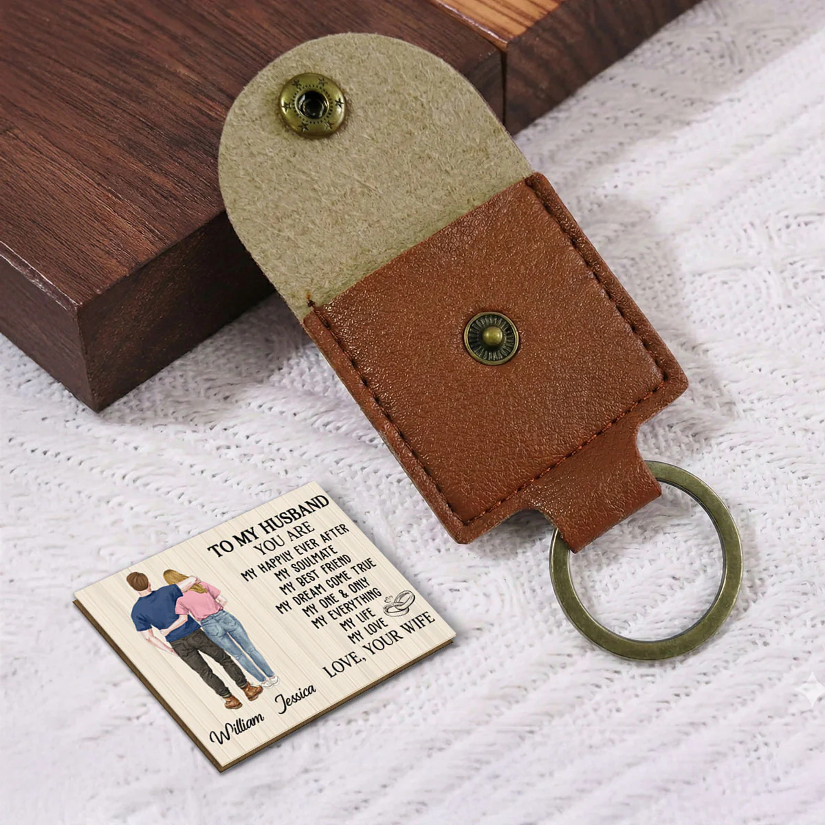My Life My Love - Personalized Custom Wooden Pocket Hug - Image 3