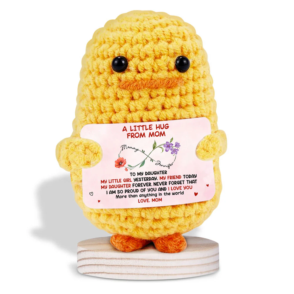 My Little Daughter - Personalized Custom Duck Crocheted Plushie With Message
