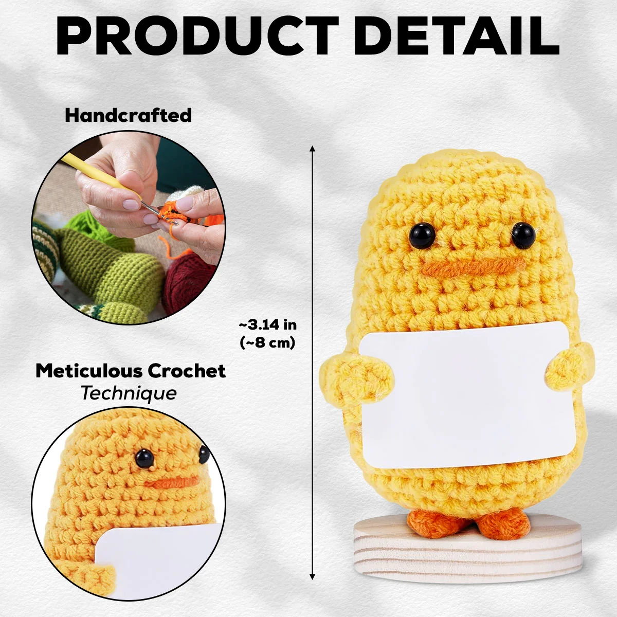 My Little Daughter - Personalized Custom Duck Crocheted Plushie With Message - Image 4