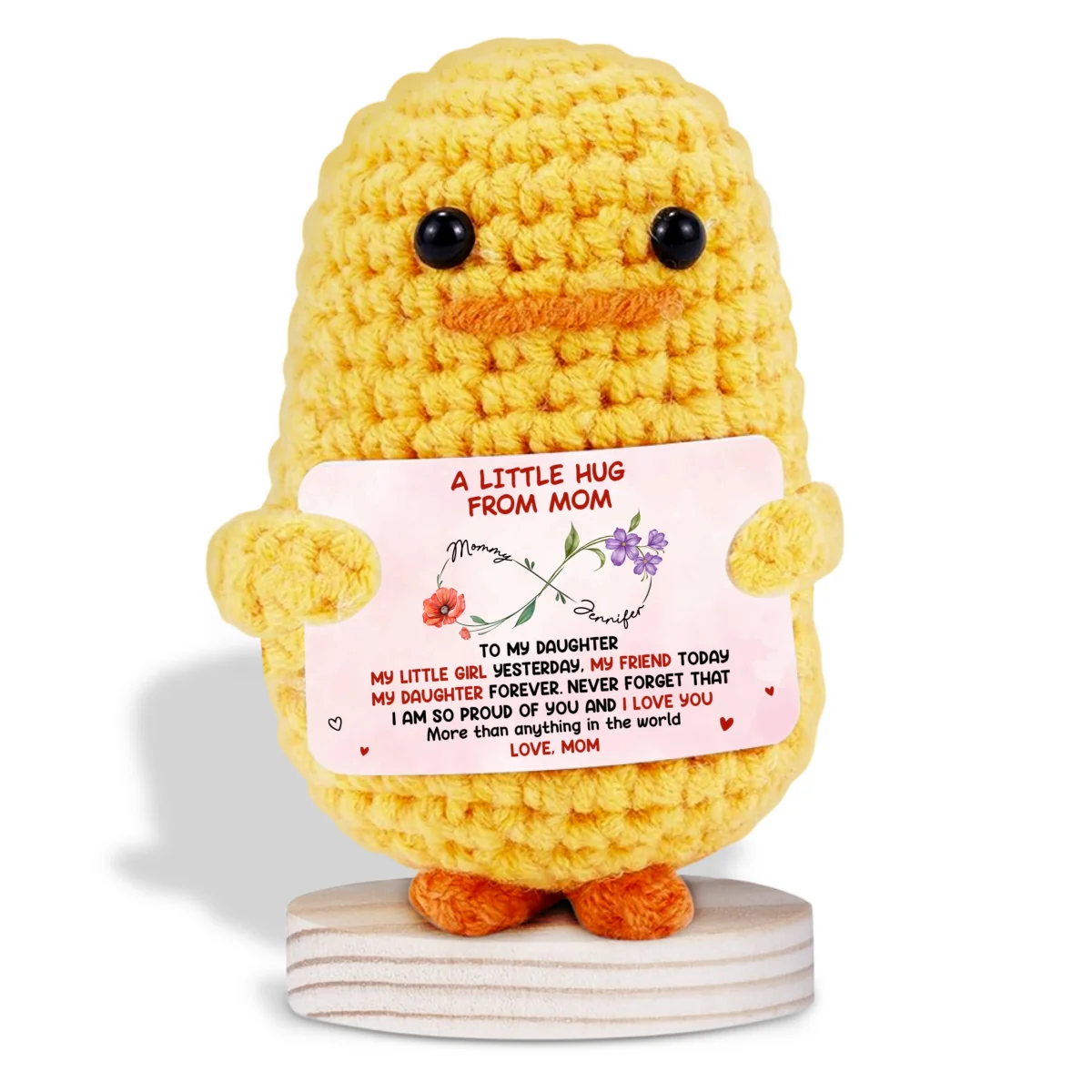 My Little Daughter - Personalized Custom Duck Crocheted Plushie With Message - Image 5