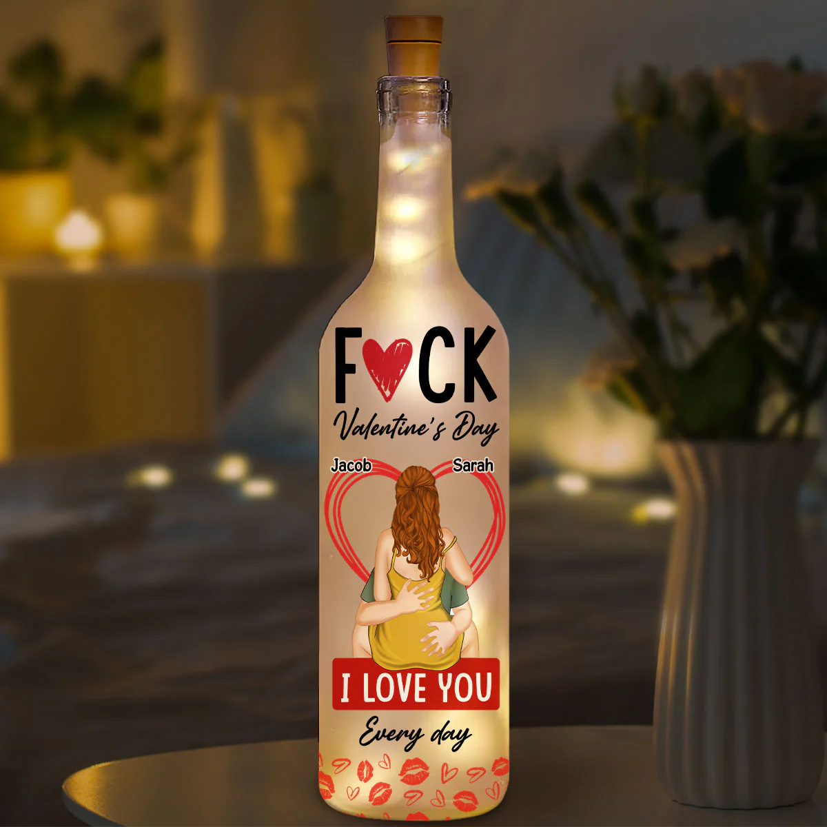 My Love Every Single Day - Personalized Custom Bottle Lamp - Image 5