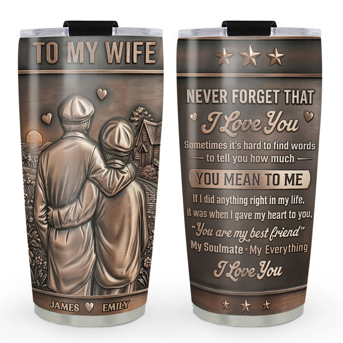 My Love For Wife - Personalized Custom 3D Effect Tumbler
