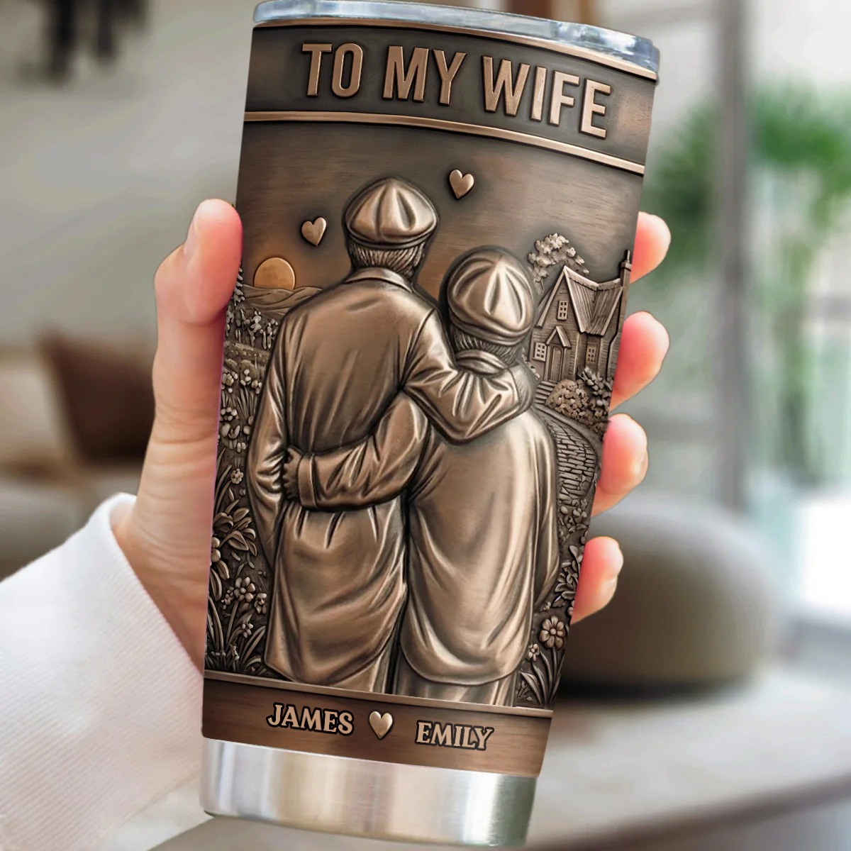 My Love For Wife - Personalized Custom 3D Effect Tumbler - Image 2
