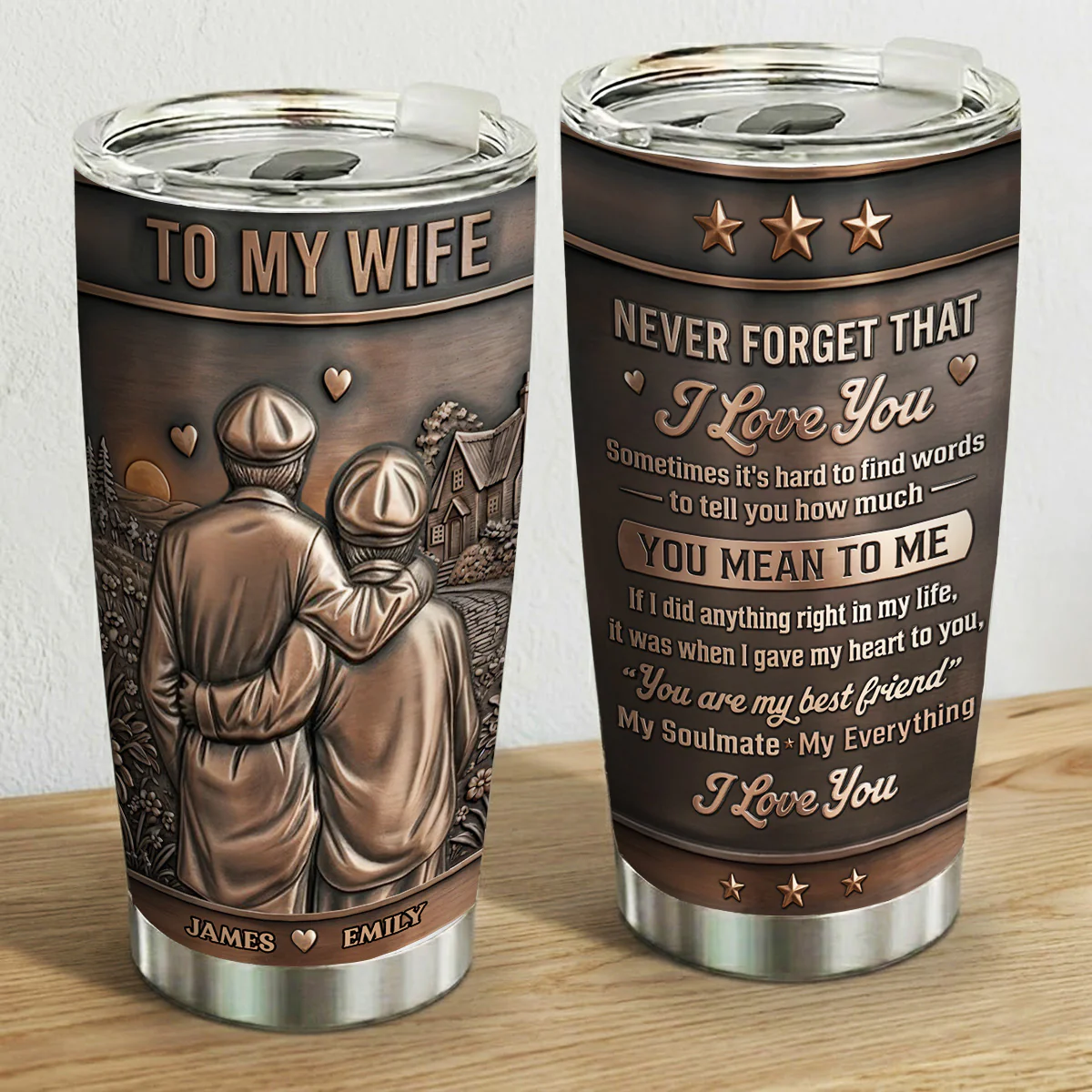 My Love For Wife - Personalized Custom 3D Effect Tumbler - Image 5