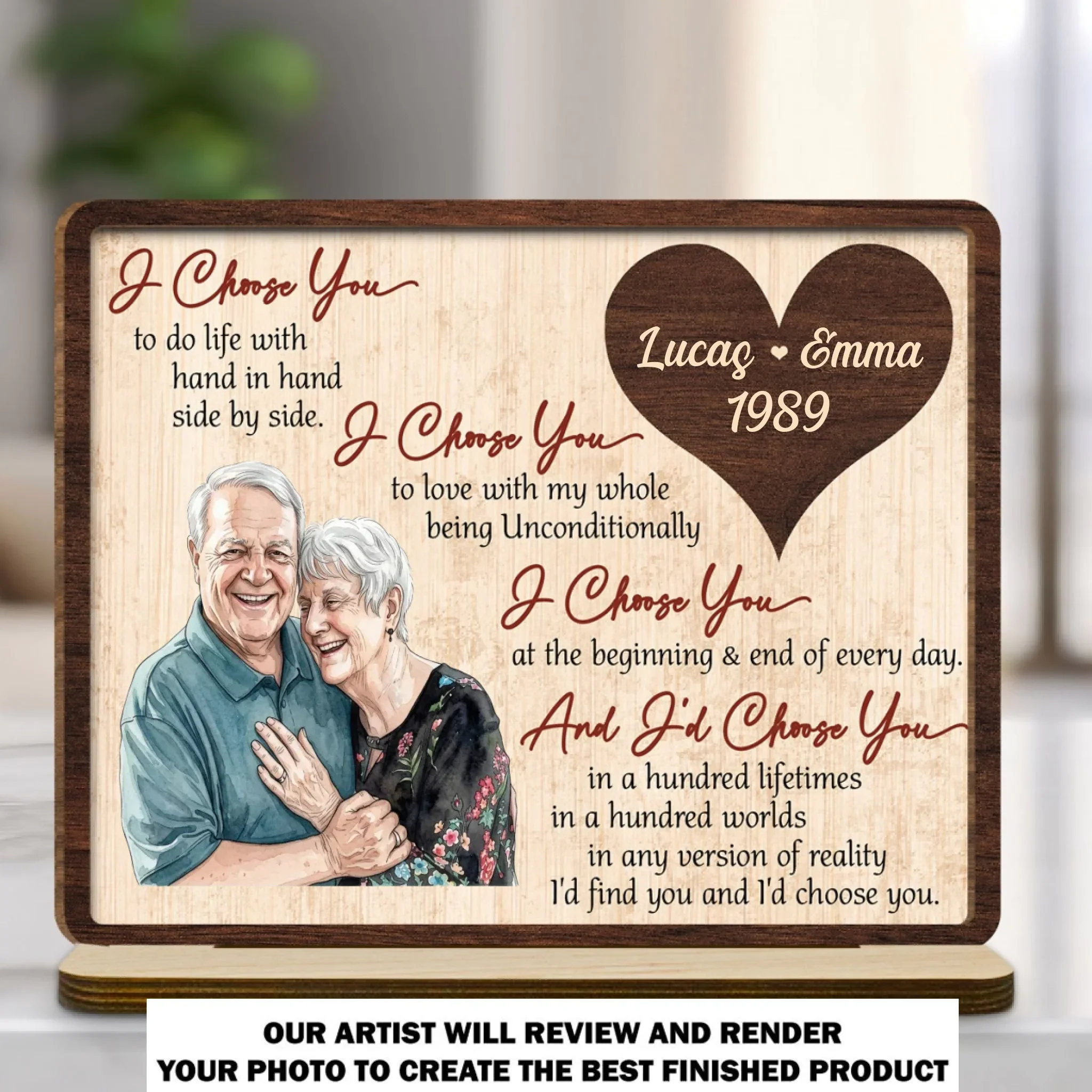 My Love My Choice - Personalized Custom 2-Layer Wood Plaque With Flat Base - Image 7