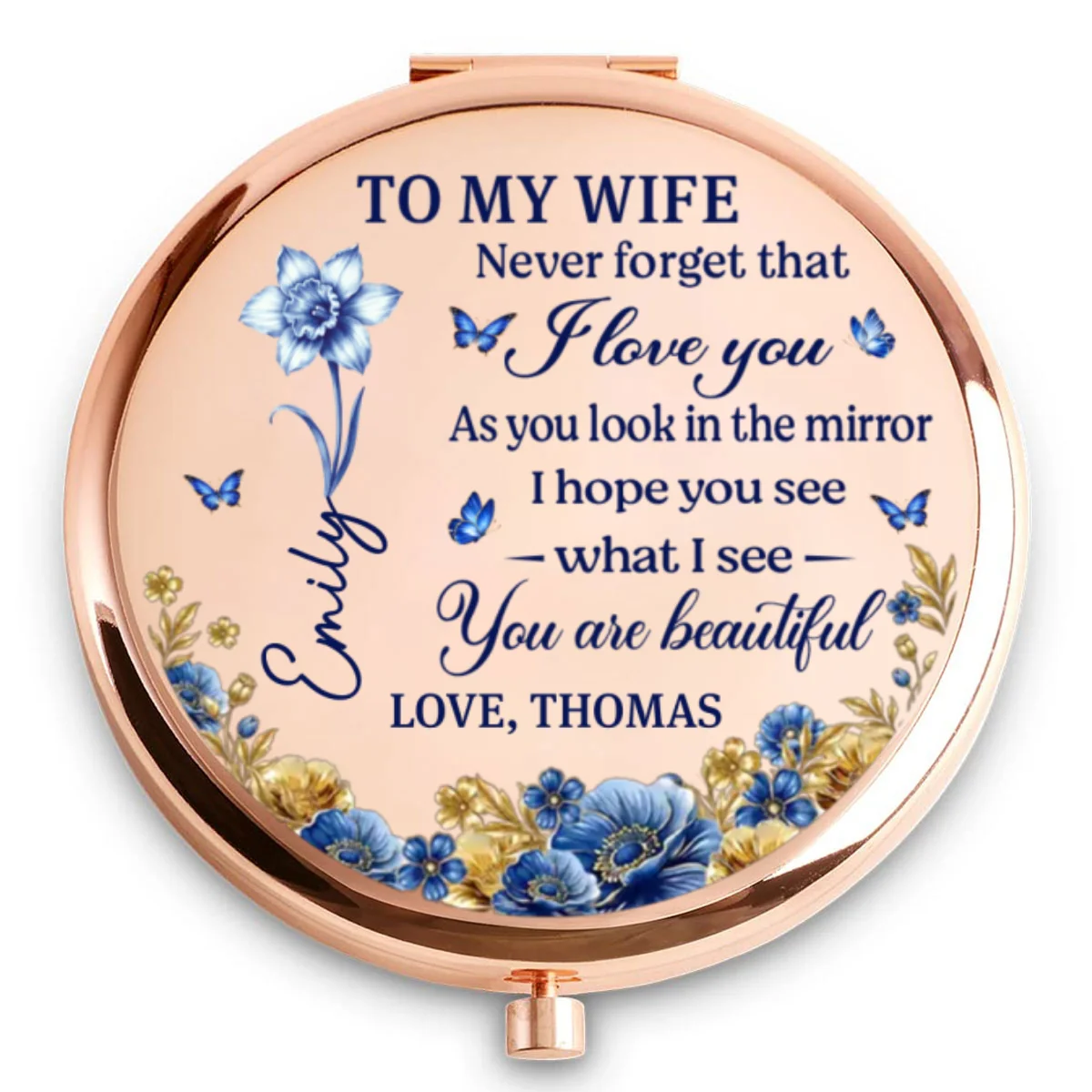 My Love Reflects Back Always - Personalized Custom Compact Mirror - Image 5