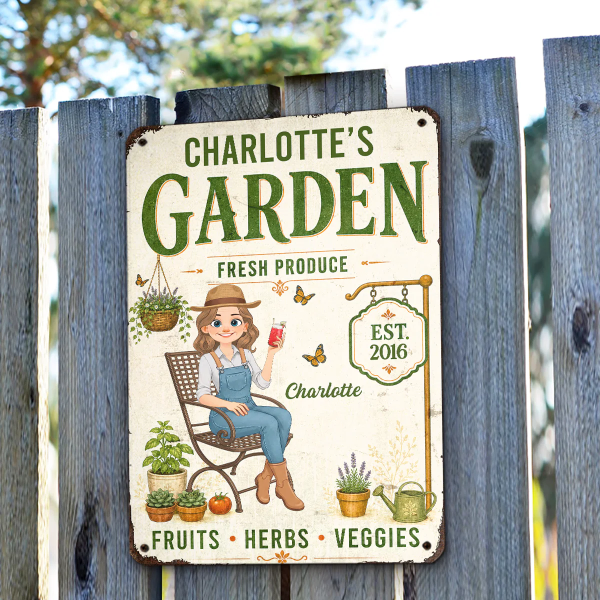 My Lovely Garden - Personalized Custom Metal Sign - Image 3