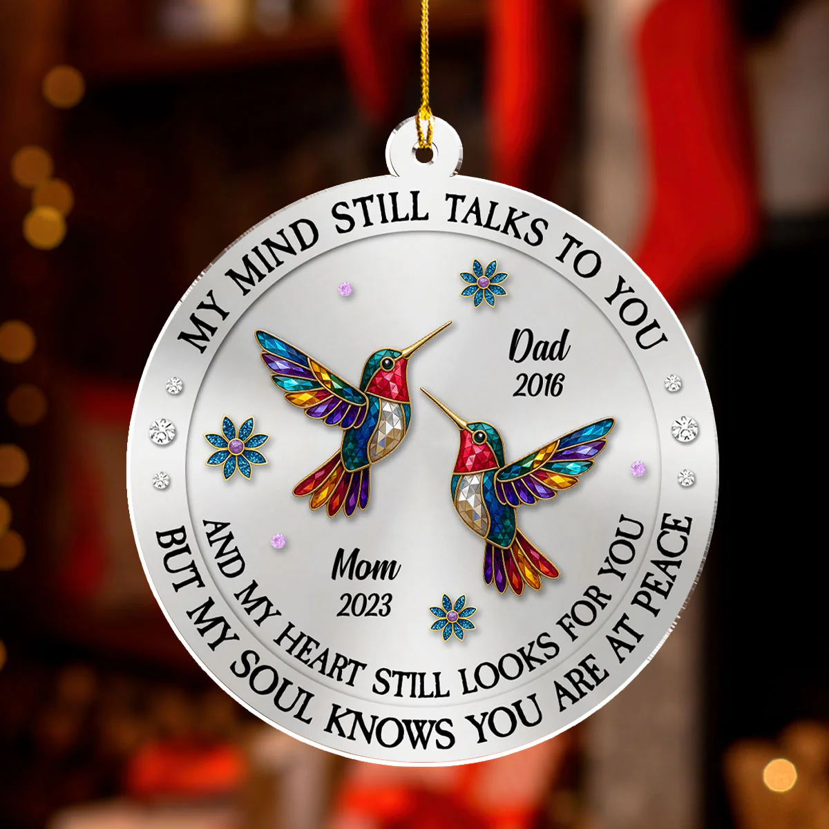 My Mind My Heart My Soul Memorial - Personalized Custom Acrylic Ornament - Image 2