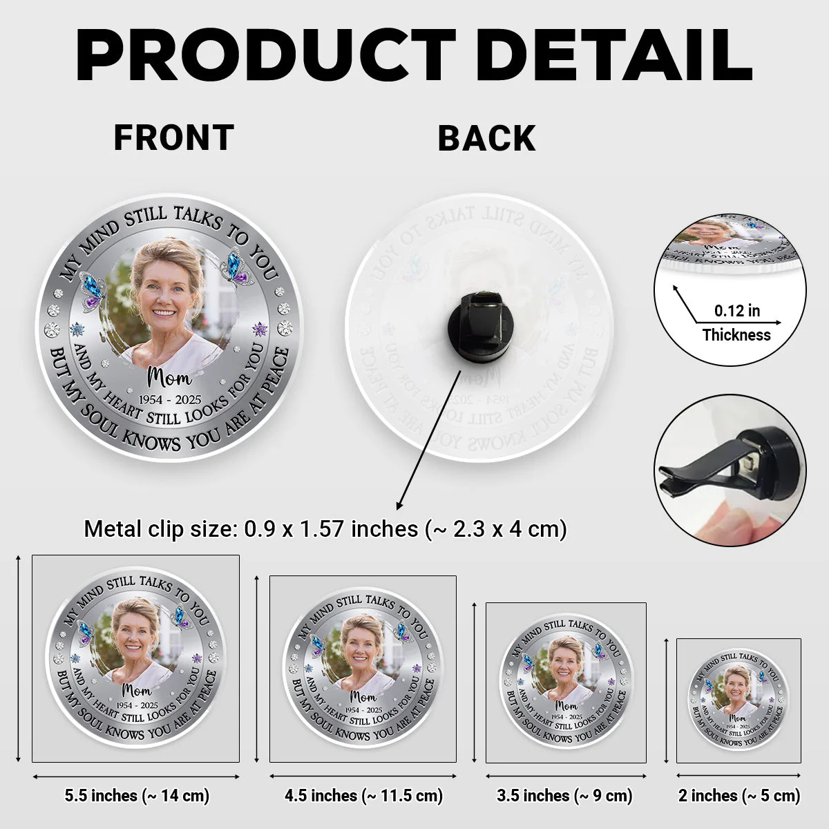 My Mind Still Talks To You - Personalized Custom 3D Effect Car Vent Clip - Image 6