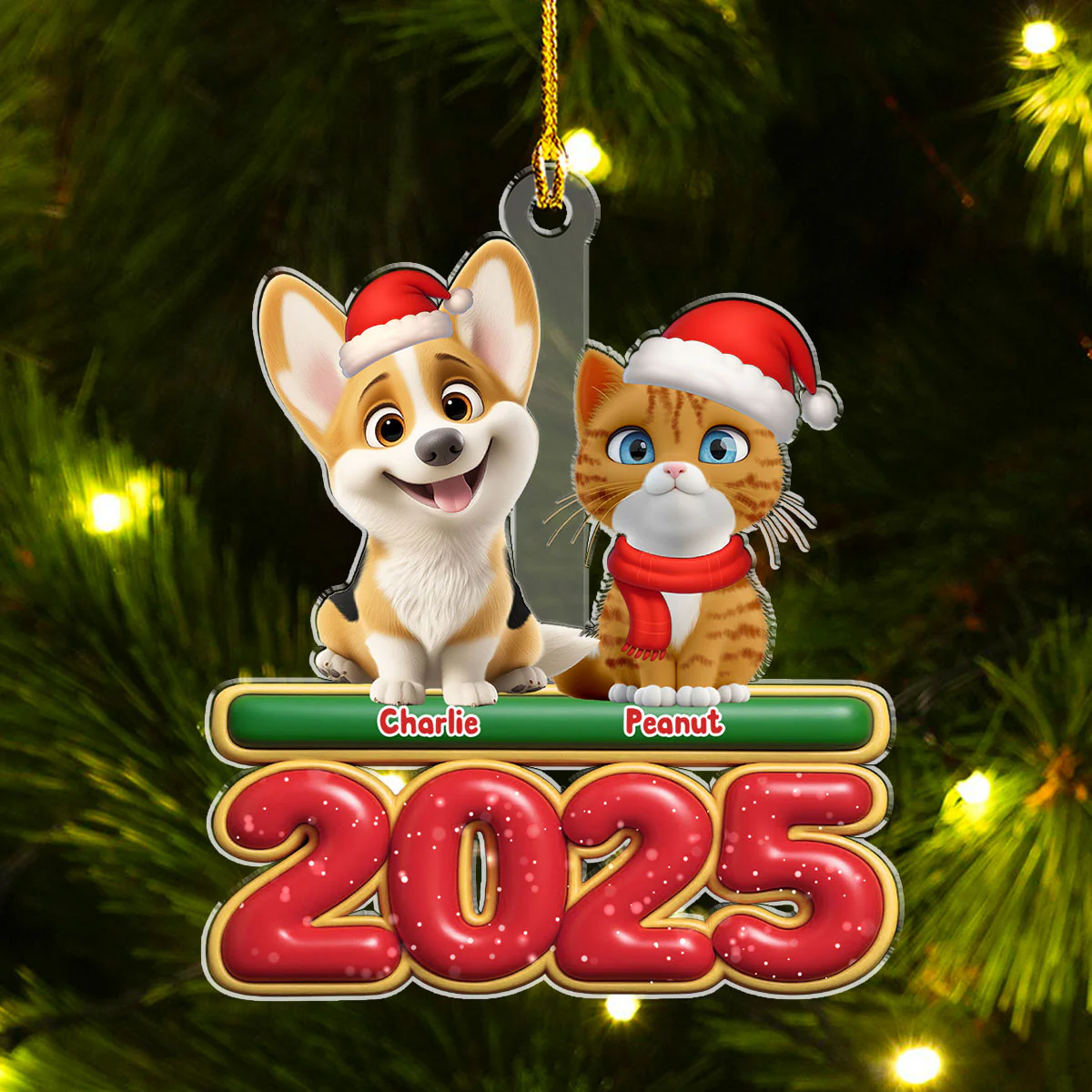 My Pet Is Here - Personalized Custom Acrylic Ornament - Image 5