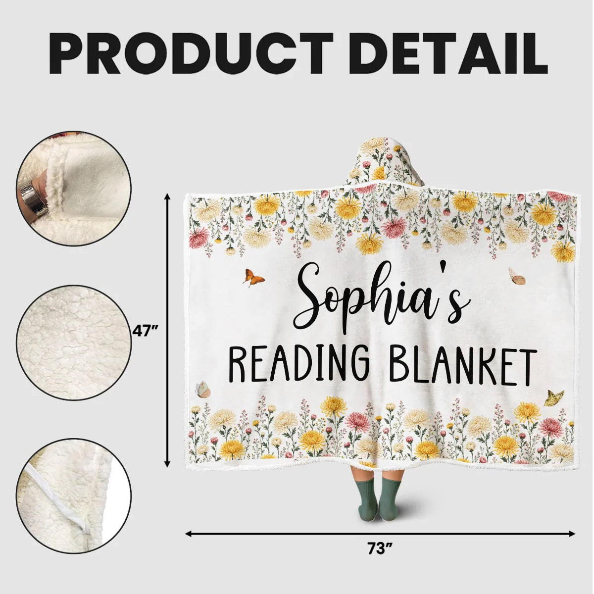 My Reading Blanket - Personalized Custom Hooded Blanket - Image 6