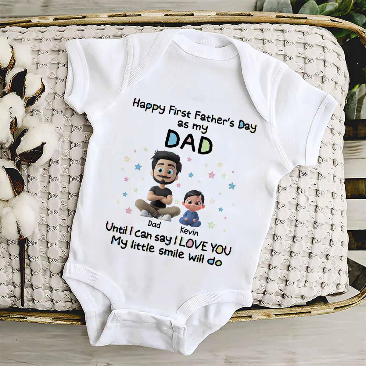 My Smile For Daddy - Personalized Custom Baby Onesie - Image 5
