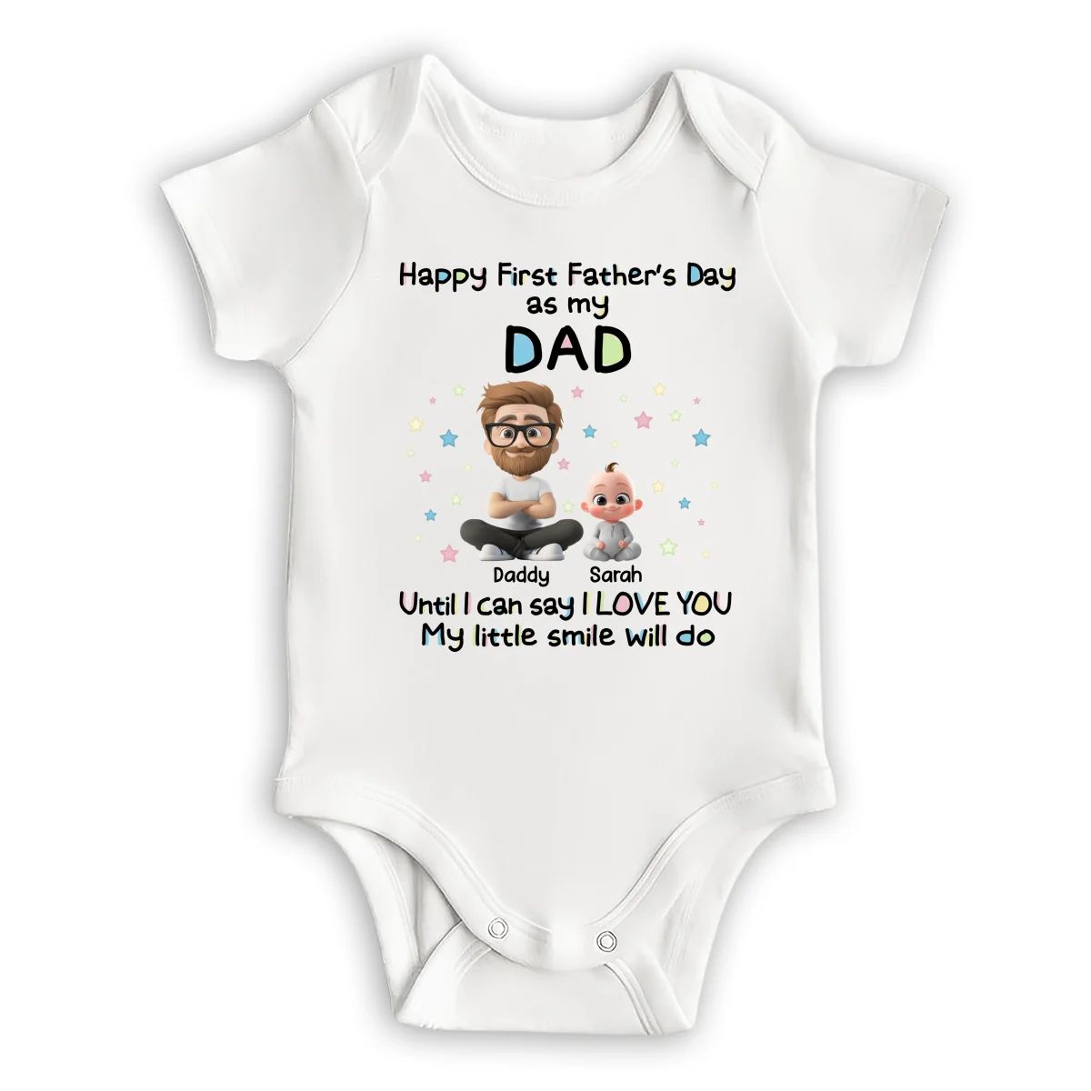 My Smile For Daddy - Personalized Custom Baby Onesie - Image 7
