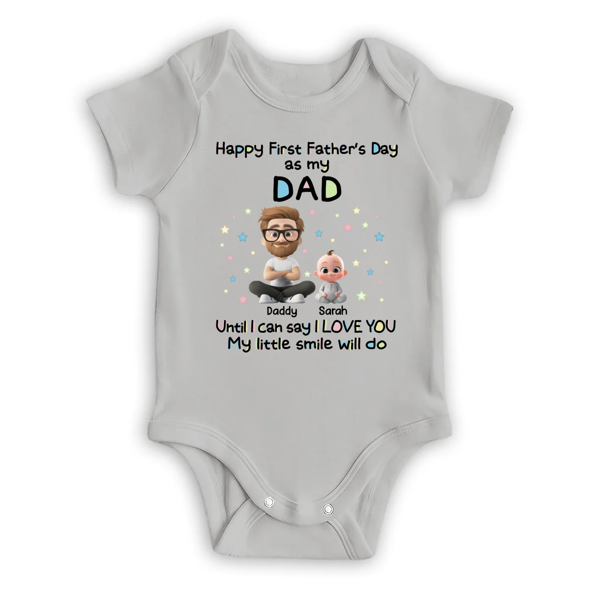 My Smile For Daddy - Personalized Custom Baby Onesie - Image 8