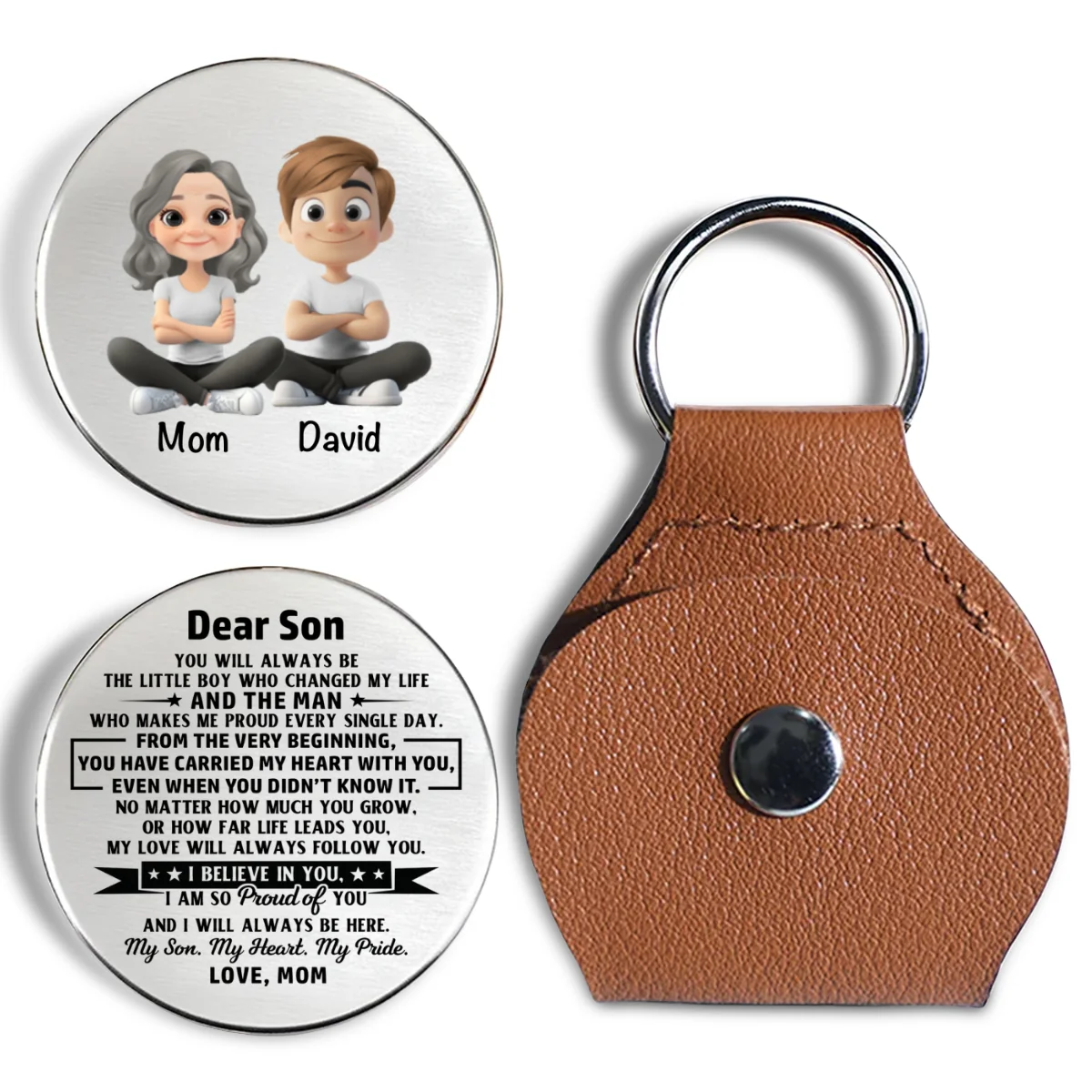 My Son My Heart My Pride - Personalized Custom Pocket Hug - Image 7