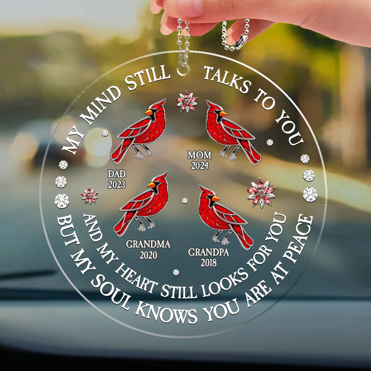 My Soul Knows You Are At Peace Ver 2 - Personalized Custom Car Ornament - Image 3