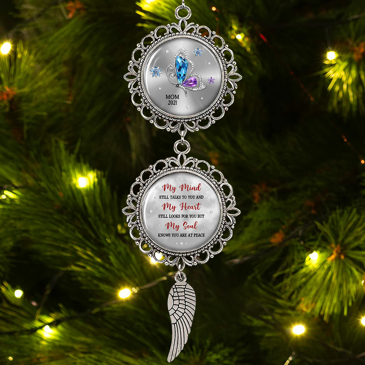 My Soul Knows You Are At Peace - Personalized Custom Charming Ornament - Image 3