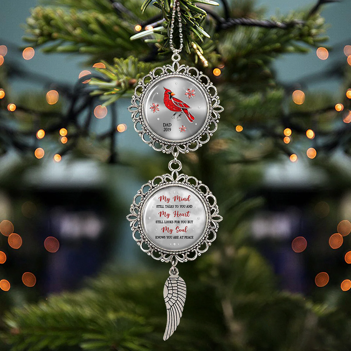 My Soul Knows You Are At Peace - Personalized Custom Charming Ornament - Image 4