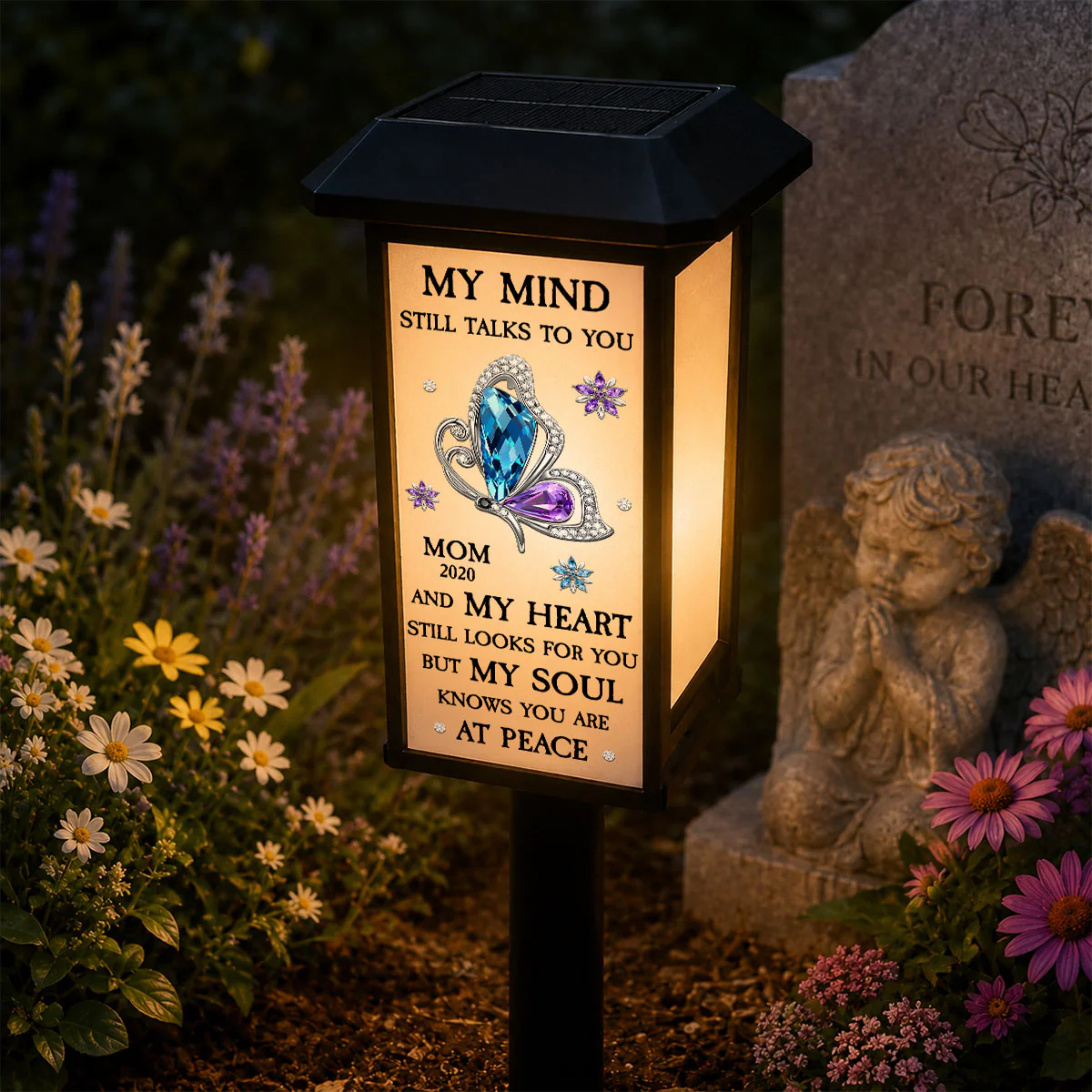 My Soul Knows You Are At Peace - Personalized Custom Solar Garden Light - Image 2